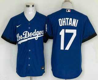 Men's Los Angeles Dodgers #17 Shohei Ohtani Blue 2021 City Connect Cool Base Stitched Jersey,We sell and wholesale Men's Los Angeles Dodgers #17 Shohei Ohtani Blue 2021 City Connect Cool Base Stitched Jersey on line form chian!